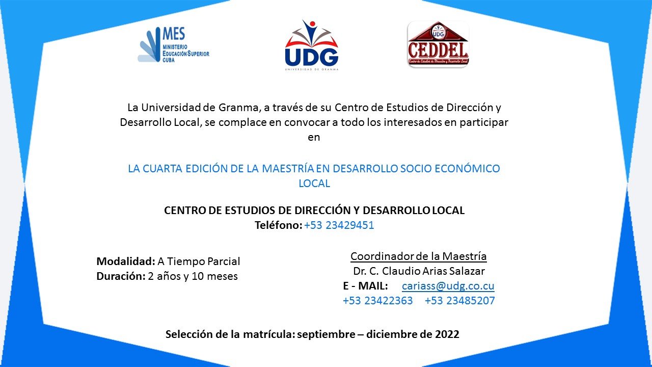 Maestría en Desarrollo Socioeconómico Local